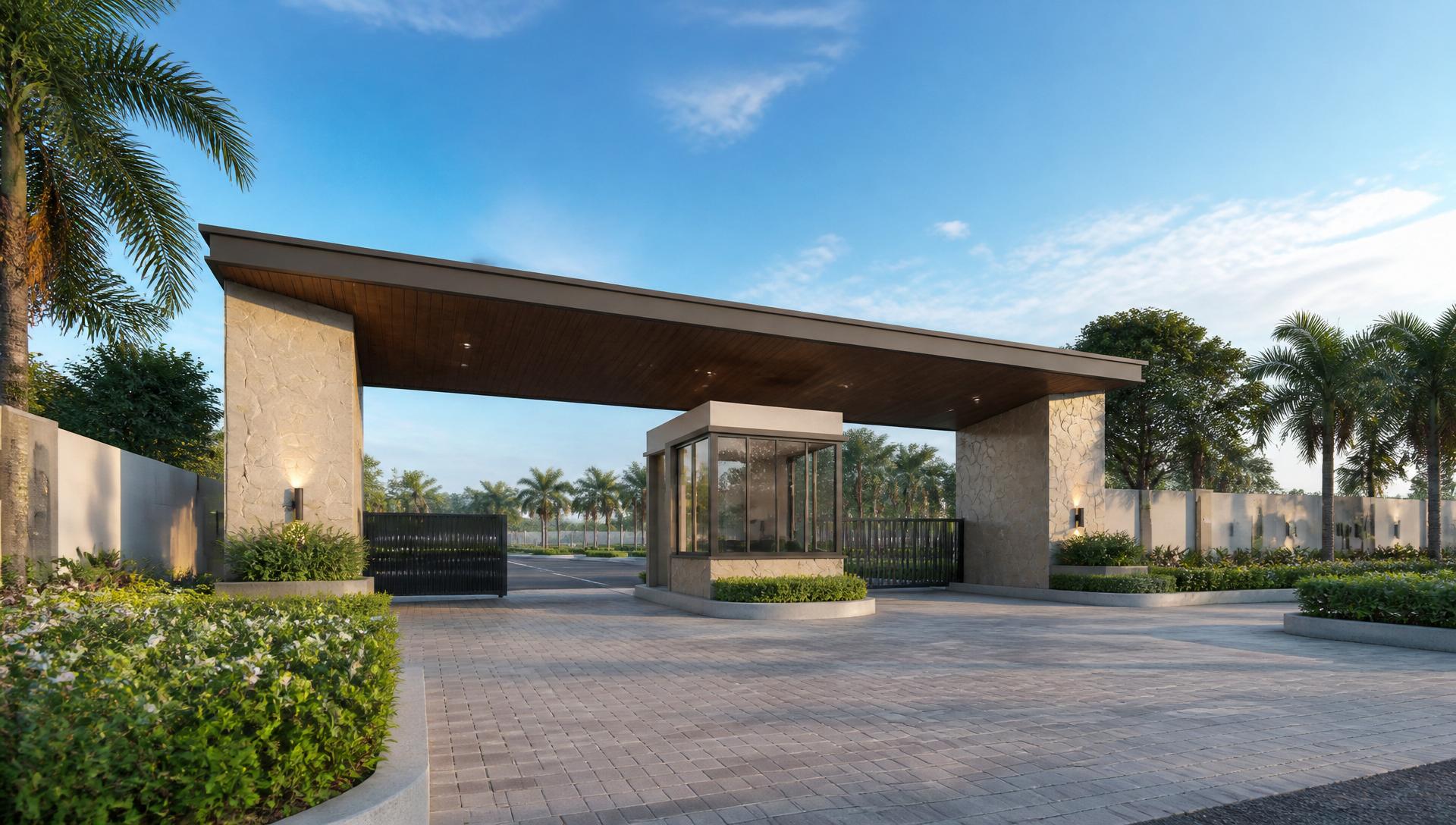 Modern community entrance